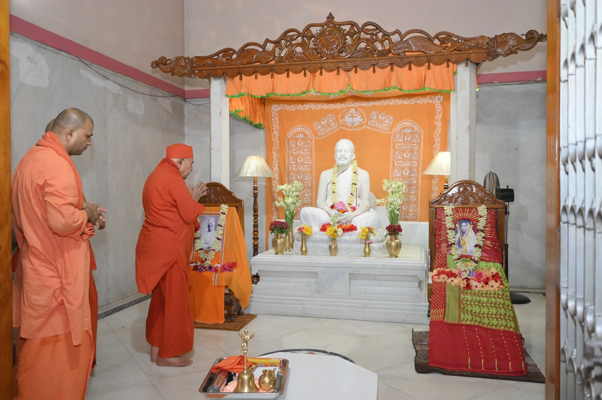 Arrival of Revered Sw Gautamanandaji Mj at RKM Asharama, Malda